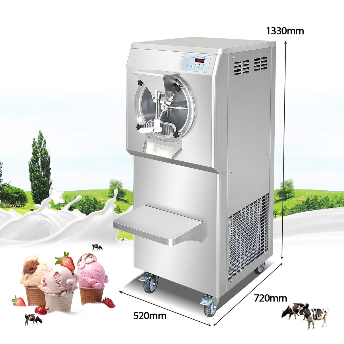 Gelato Machine Batch Freezer Hard Ice Cream Machine, ETL