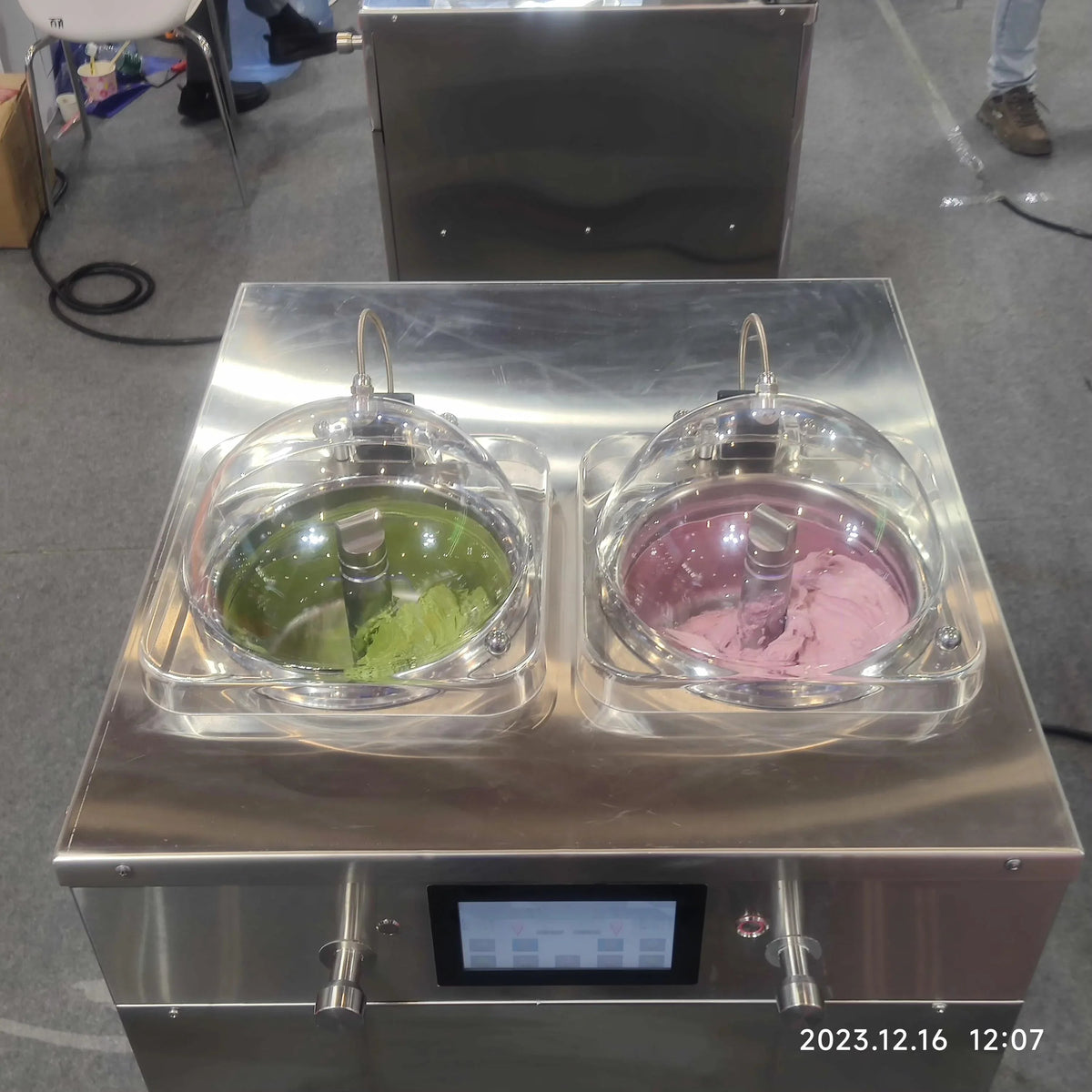 Gelato Machine Batch Freezer Hard Ice Cream Machine, 2 Flavors