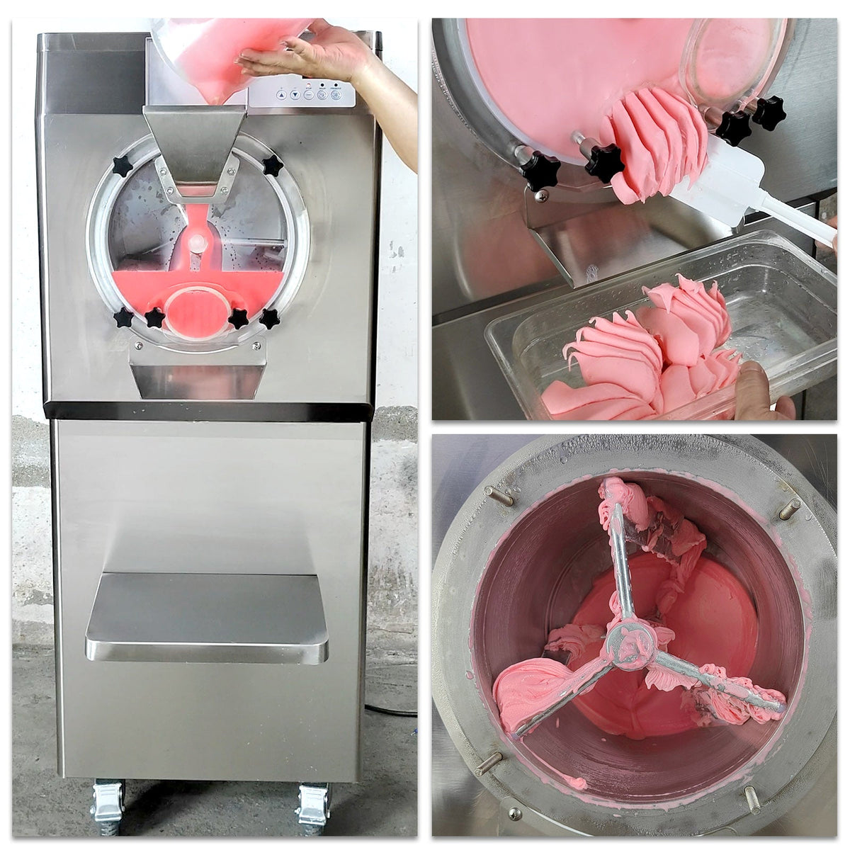 Gelato Machine Batch Freezer Hard Ice Cream Machine, 48 L H, ETL