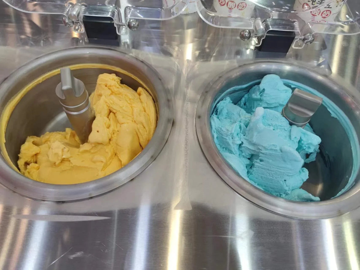 Gelato Machine Batch Freezer Hard Ice Cream Machine, 2 Flavors