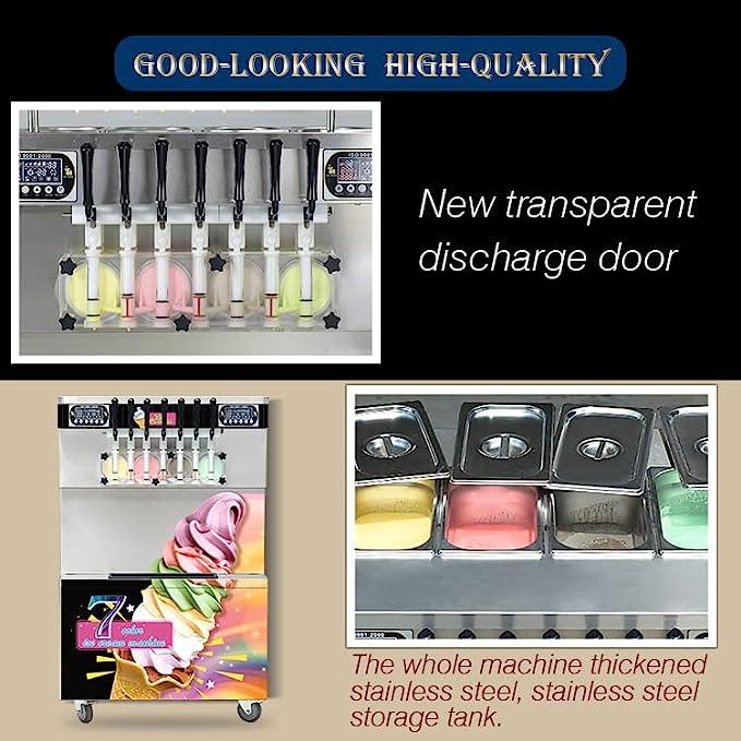 Soft Serve Ice Cream Machine Soft Serve Machine Ice Cream Machine, 7 Flavors, ETL, Refrigerated