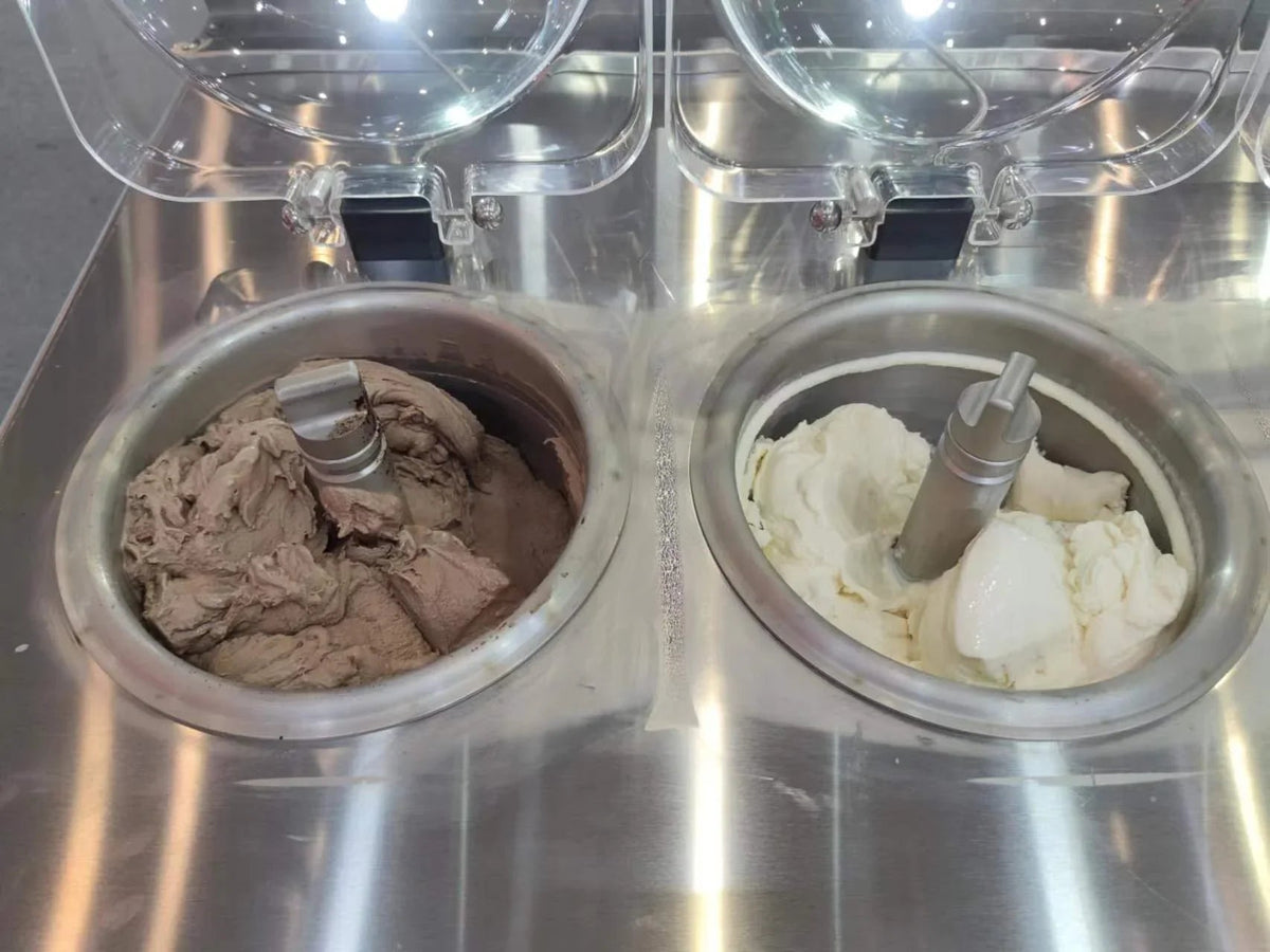 Gelato Machine Batch Freezer Hard Ice Cream Machine, 2 Flavors