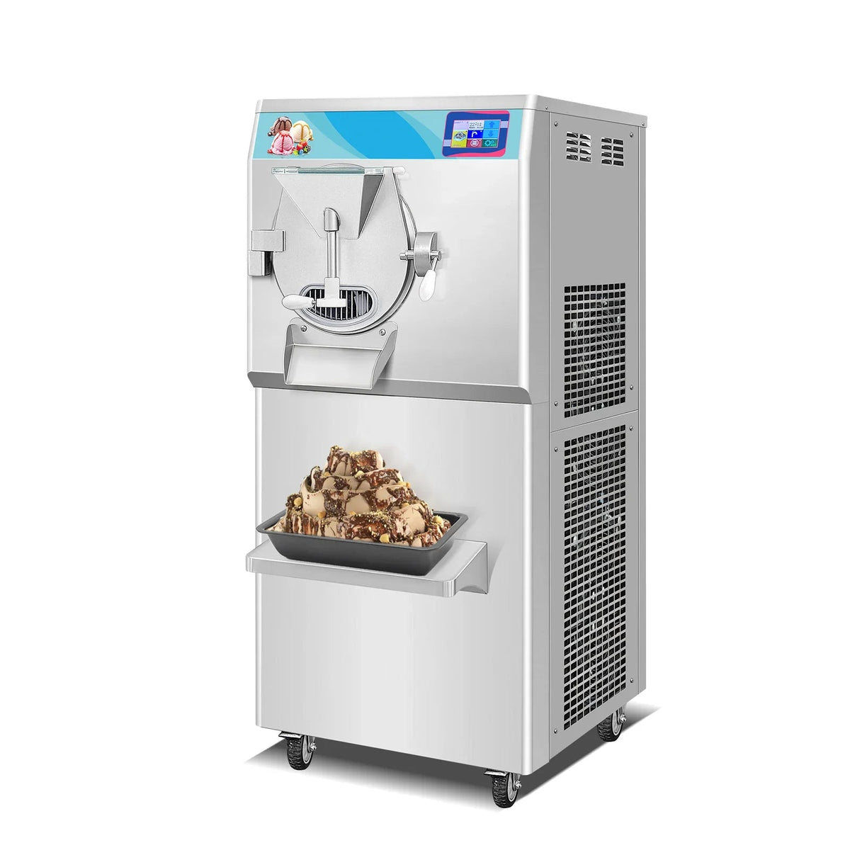 Gelato Machine Batch Freezer Hard Ice Cream Machine, ICM minus 48S, 125 L H, ETL