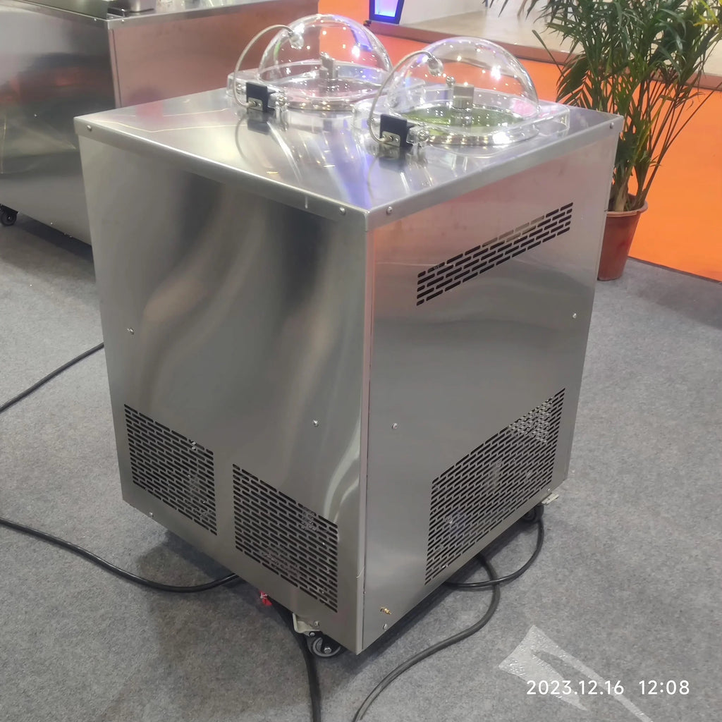Gelato Machine Batch Freezer Hard Ice Cream Machine, 2 Flavors