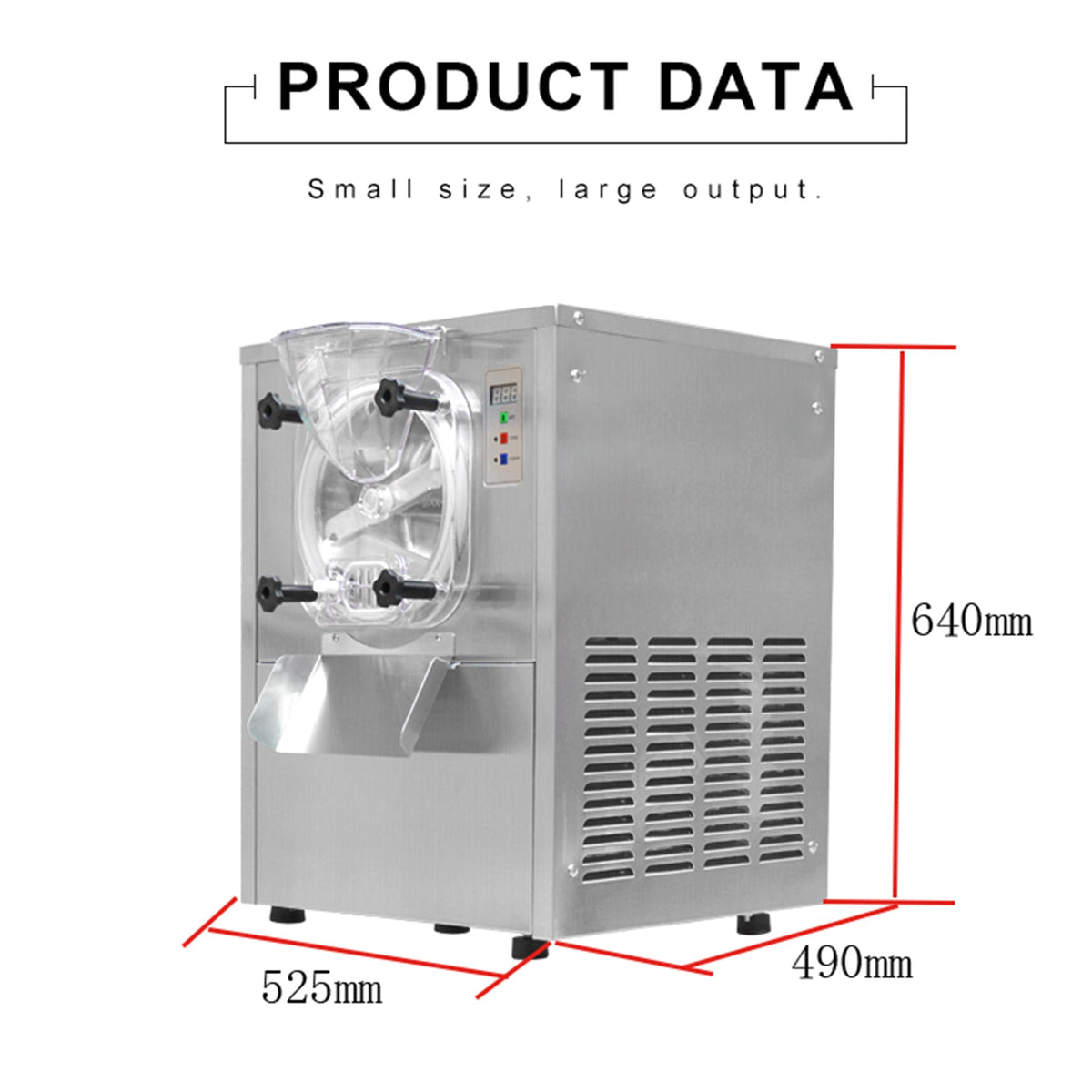 Gelato Machine Batch Freezer Hard Ice Cream Machine, Countertop