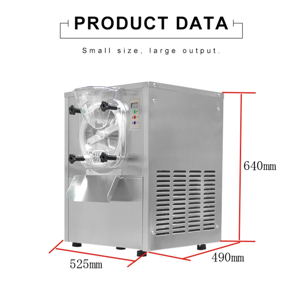 Desktop Italian Gelato Hard ice Cream Machine Maker,Small Countertop Batch Freezer