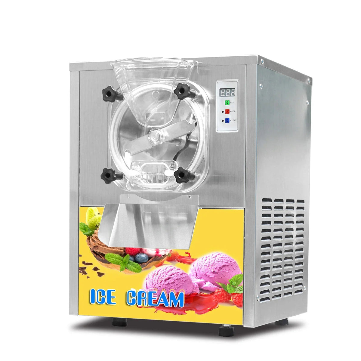Desktop Italian Gelato Hard ice Cream Machine Maker,Small Countertop Batch Freezer