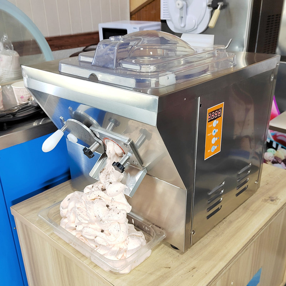 Gelato Machine Batch Freezer Hard Ice Cream Machine, 20 L H, ETL, Countertop