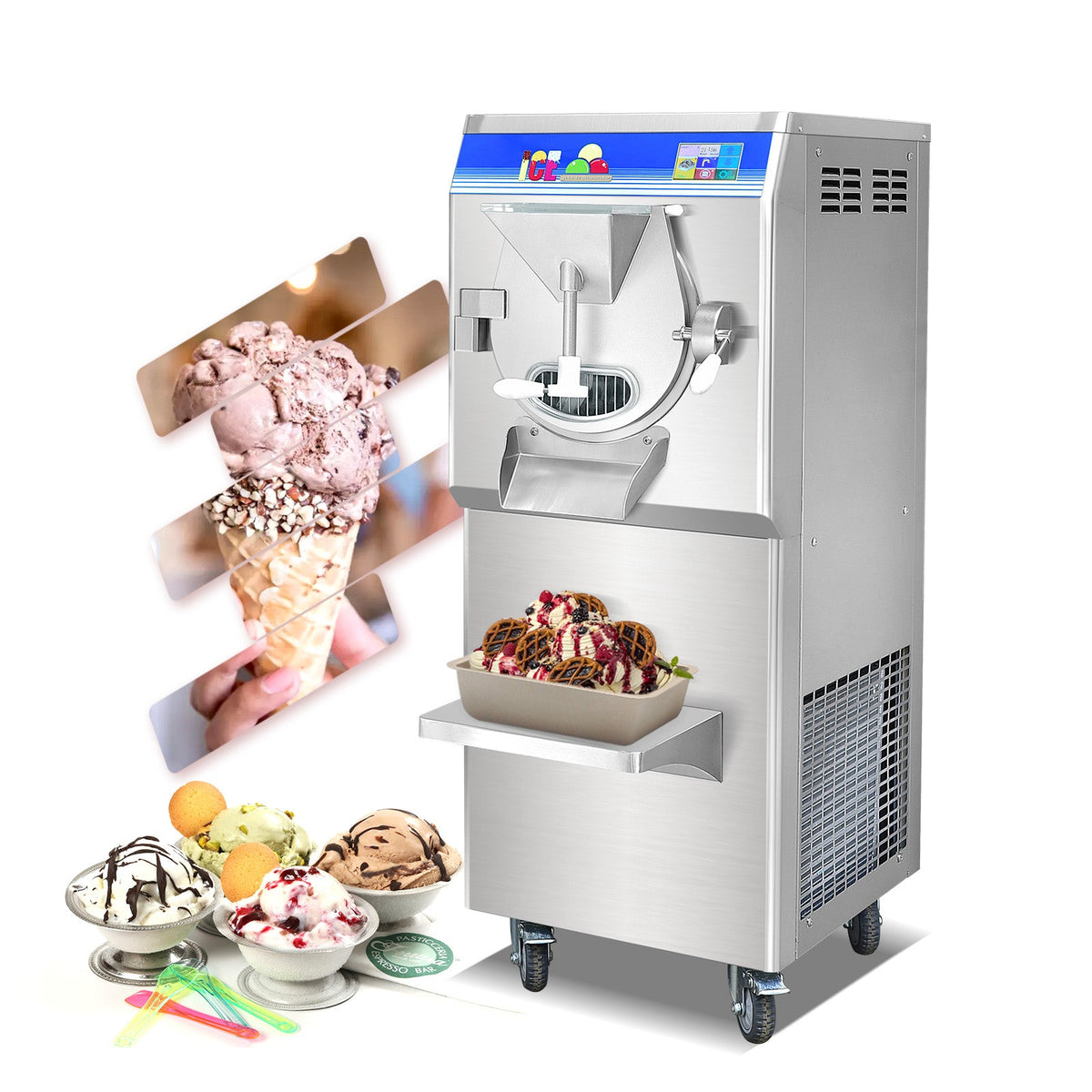 ETL Certificate Commercial Gelato Hard ice Cream Machine, Hard ice Cream Making Machine, Italian Ice Maker Strong