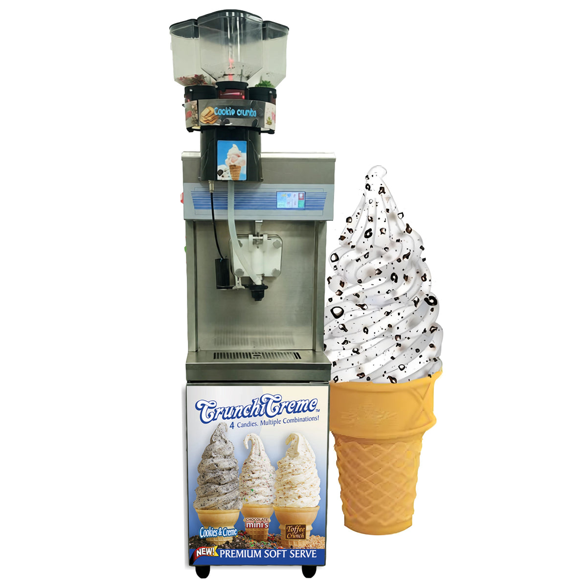 CC8 Flavor Burst Crunchi Creme Pump Pressurized Soft Serve Ice Cream Machine with CE ETL