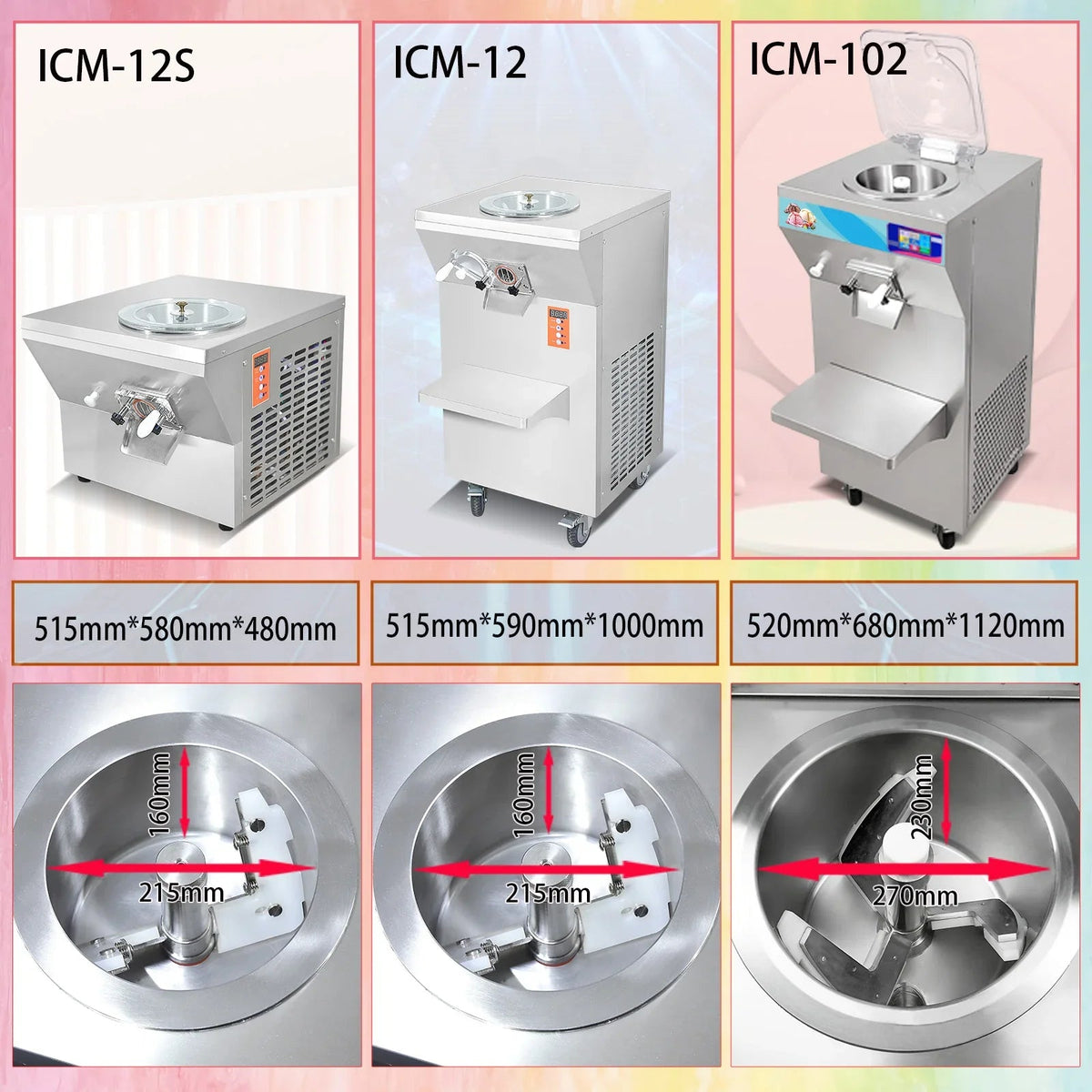 Fresh fruit gelato hard ice cream machine Scoop ice cream maker Italian Ice Maker fast food machine snack food machine