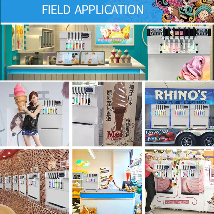ETL 7 Flavors Soft Serve ice Cream Machine 4+3 Mixed Flavors Soft ice Cream Machine Snack Food Machine-full