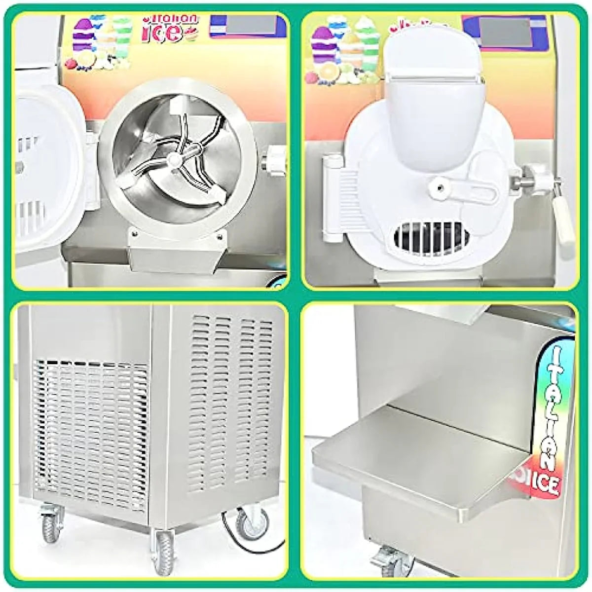 Water Ice Machine, Italian Ice Machine,Dairyfree Healthy and Nutritious Fresh Fruits Italian Water Vegan Gelato Hard Sorbet Ice cream Machine