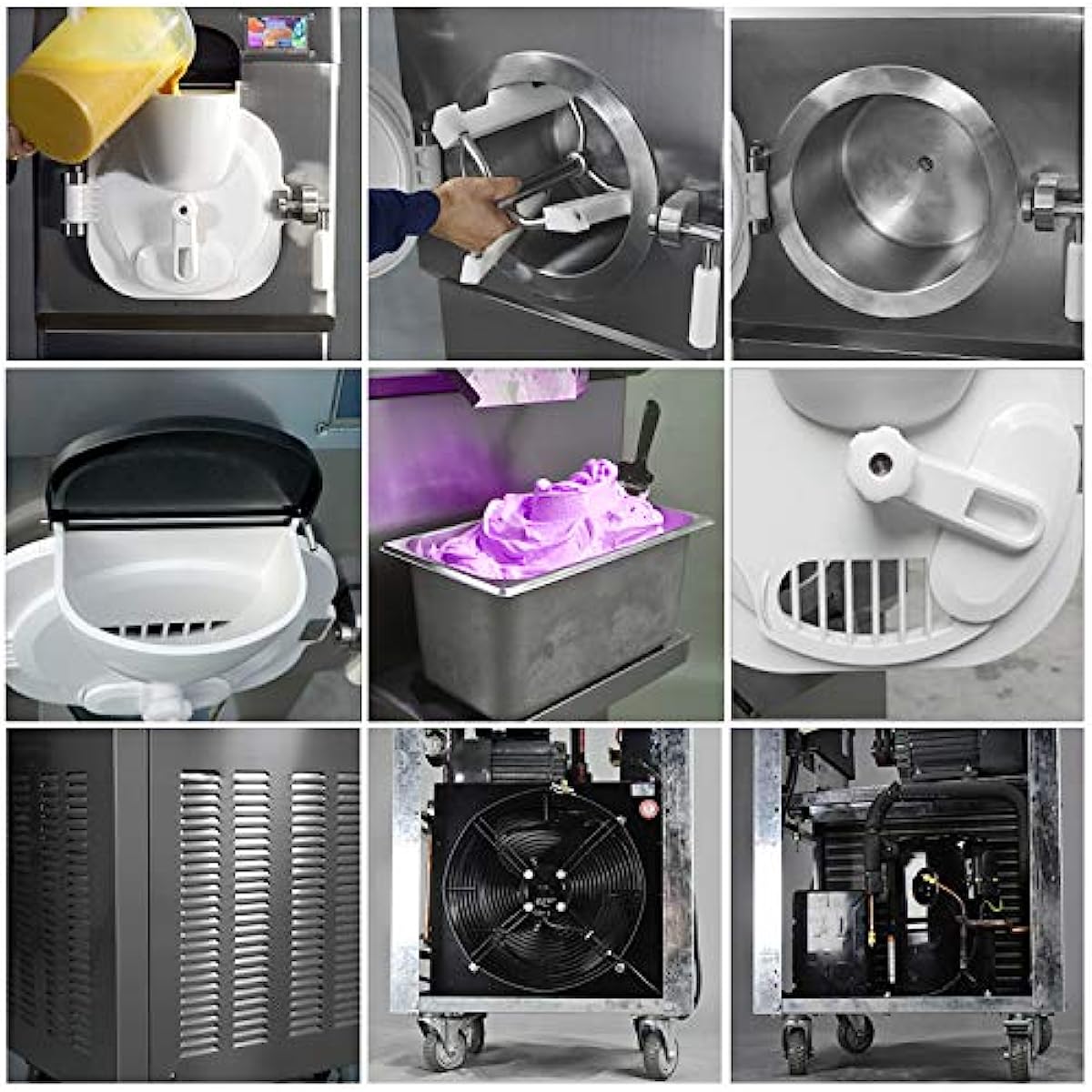 ETL Heavy Duty Commercial Gelato Hard ice Cream Machine,Italian water Ice Cream Machine,12-15 Gal/Hour
