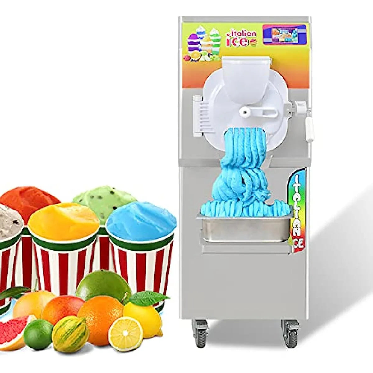 Water Ice Machine, Italian Ice Machine,Dairyfree Healthy and Nutritious Fresh Fruits Italian Water Vegan Gelato Hard Sorbet Ice cream Machine