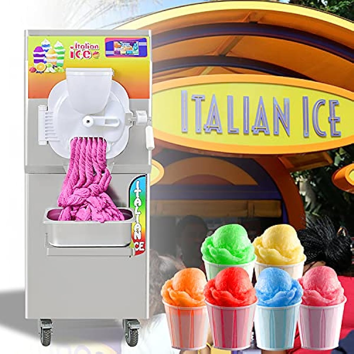 ETL Italian Ice Machine Sorbet Making Machine Dairy Free Healthy and Nutritious Fresh Fruits Italian Water Ice Machine Vegan Gelato Ice Cream Machine