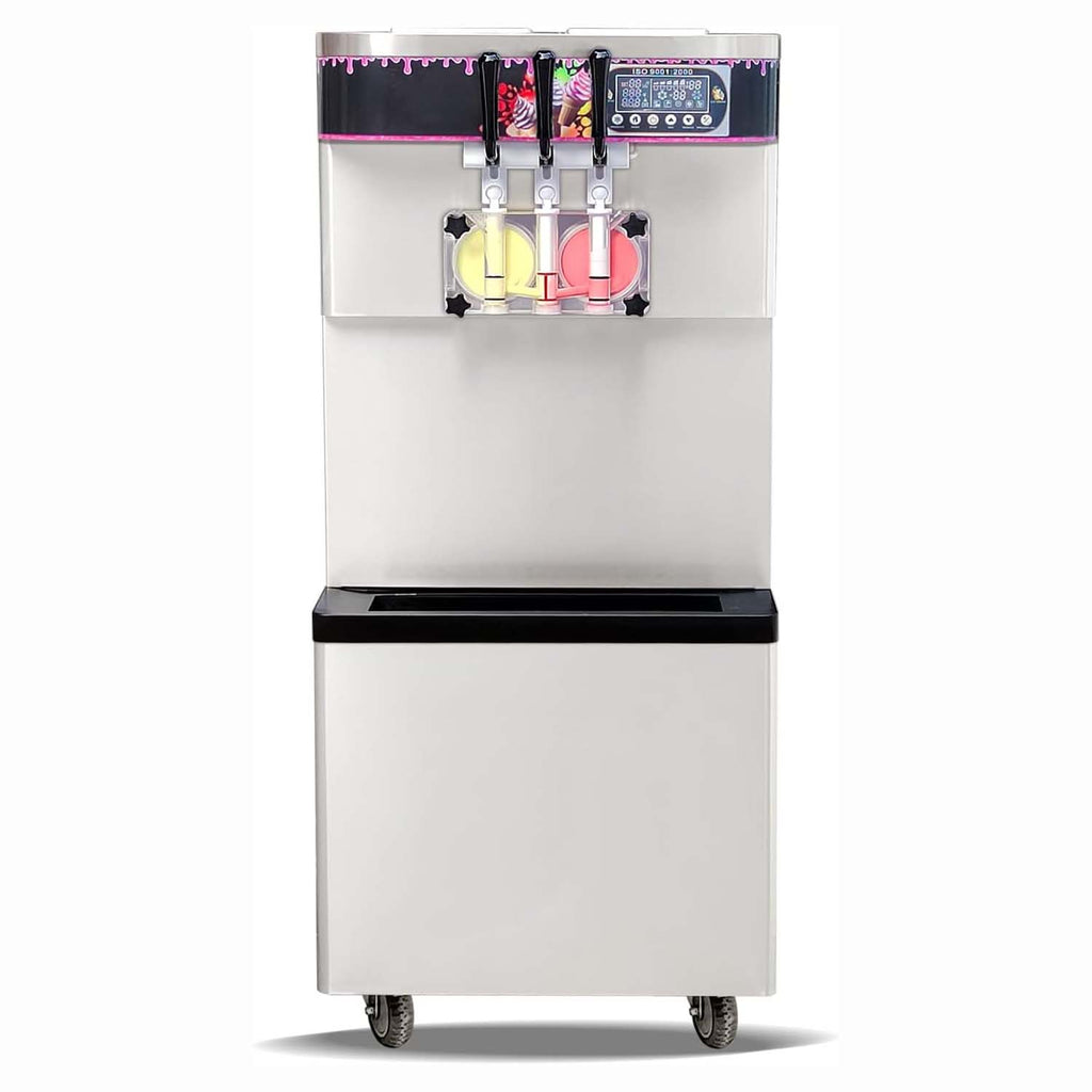 Soft Serve Ice Cream Machine Soft Serve Machine Frozen Yogurt Machine, 3 Flavors, ETL, Refrigerated