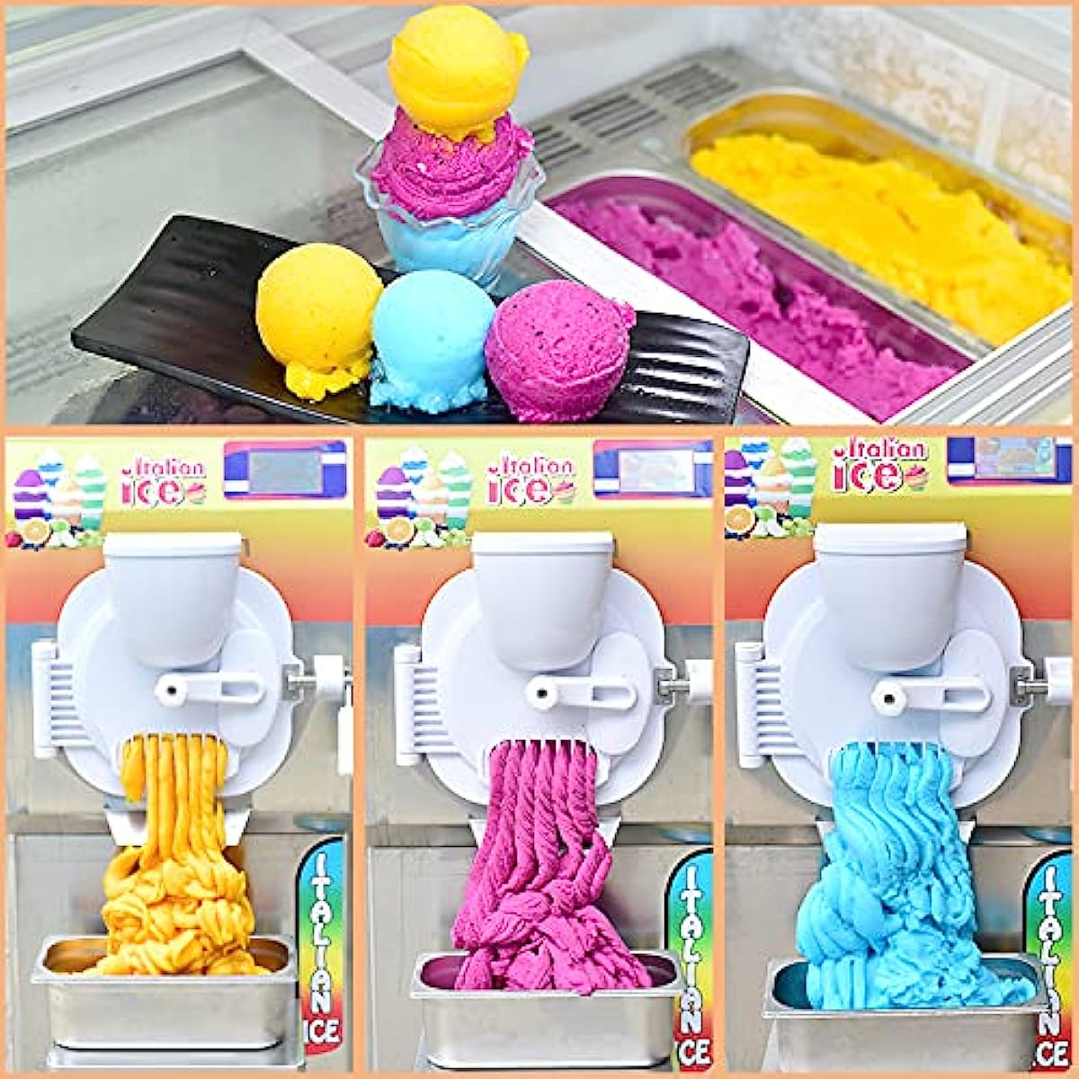 ICM minus 28S Italian Ice Machine Dairy Free Healthy and Nutritious Fresh Fruits Italian Water Ice Sorbet Making Machine Gelato Ice Cream Machine
