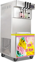 Soft Serve Ice Cream Machine Soft Serve Machine Ice Cream Machine, 3 Flavors, ETL, Refrigerated