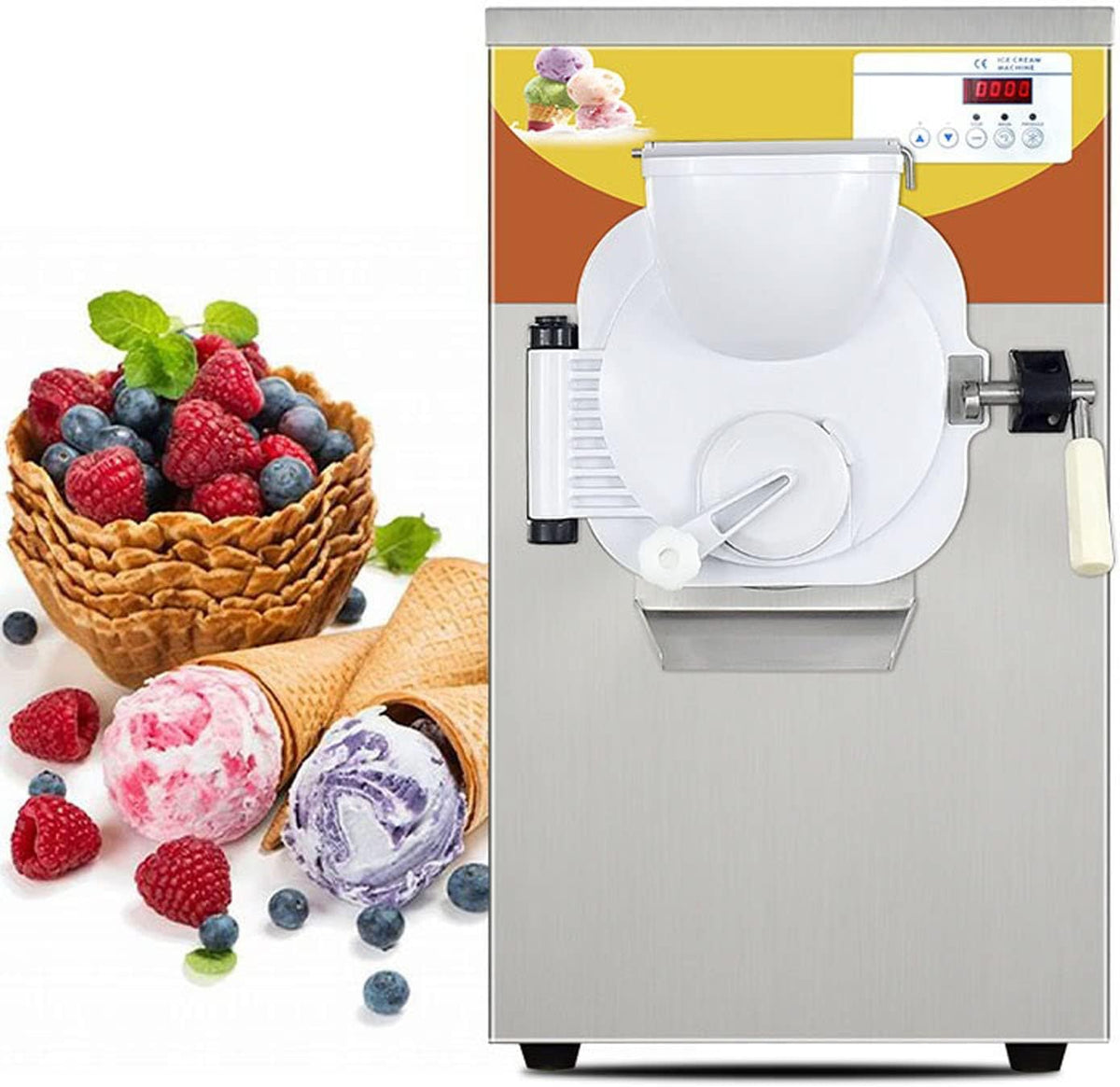 Gelato Machine Batch Freezer Hard Ice Cream Machine, 110V, Countertop