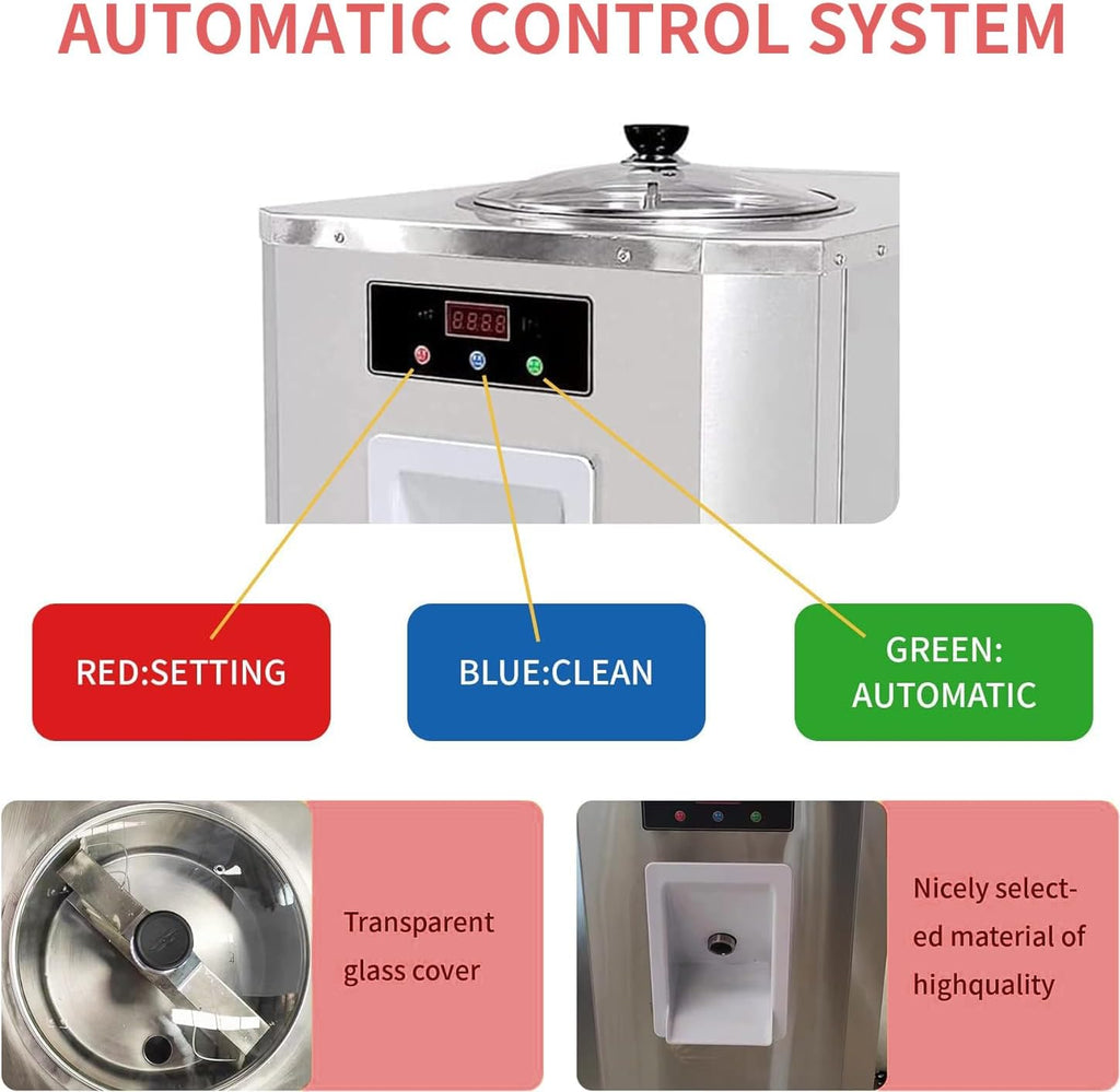 Desktop 6L Vertical Italian Hard Ice Cream Machine batch freezer Digital Control Sorbet Maker