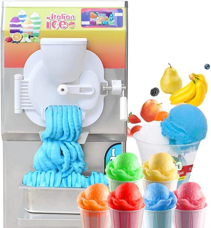 Water Ice Machine, Italian Ice Machine,Dairyfree Healthy and Nutritious Fresh Fruits Italian Water Vegan Gelato Hard Sorbet Ice cream Machine