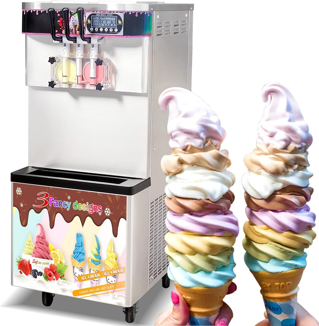Soft Serve Ice Cream Machine Soft Serve Machine Ice Cream Machine, 3 Flavors, ETL, Refrigerated