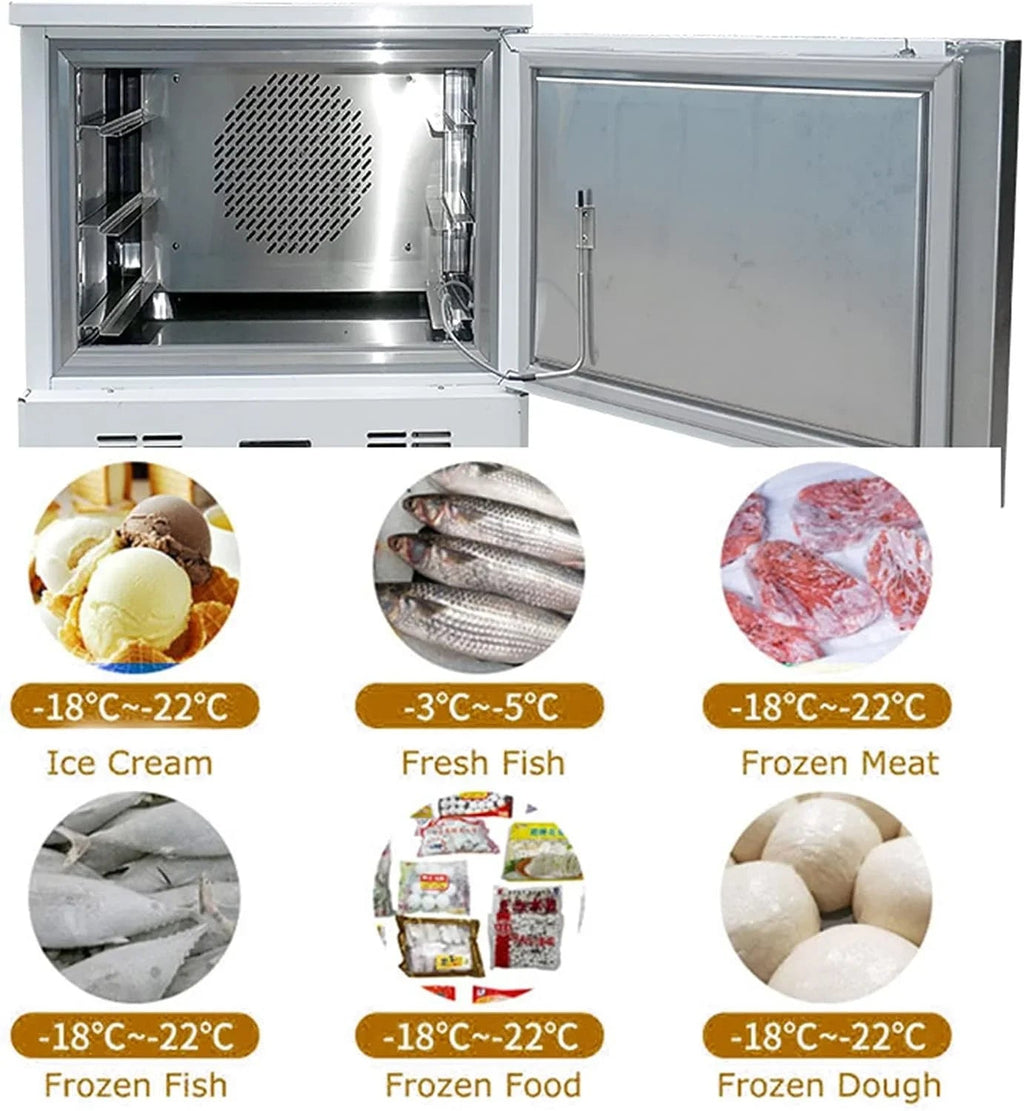5 Trays chest Blast Flash Chiller Freezer,Dumpling shock Batch Freezer for ice Cream gelato Chicken Fish Dessert
