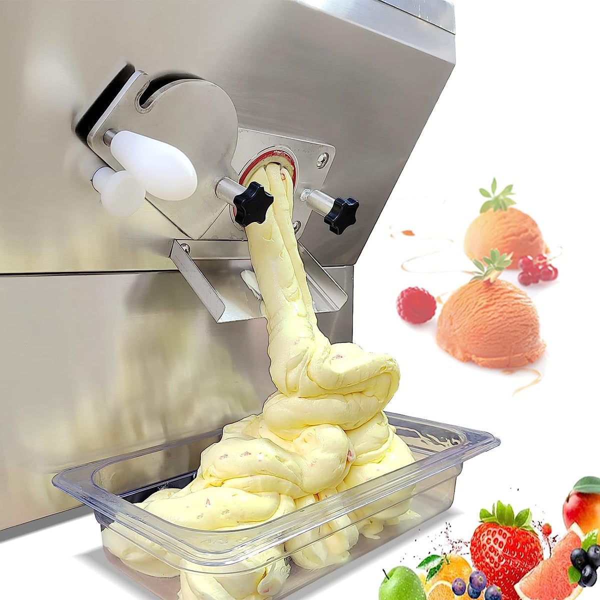 Gelato Machine Batch Freezer Hard Ice Cream Machine, 20 L H, ETL, Countertop