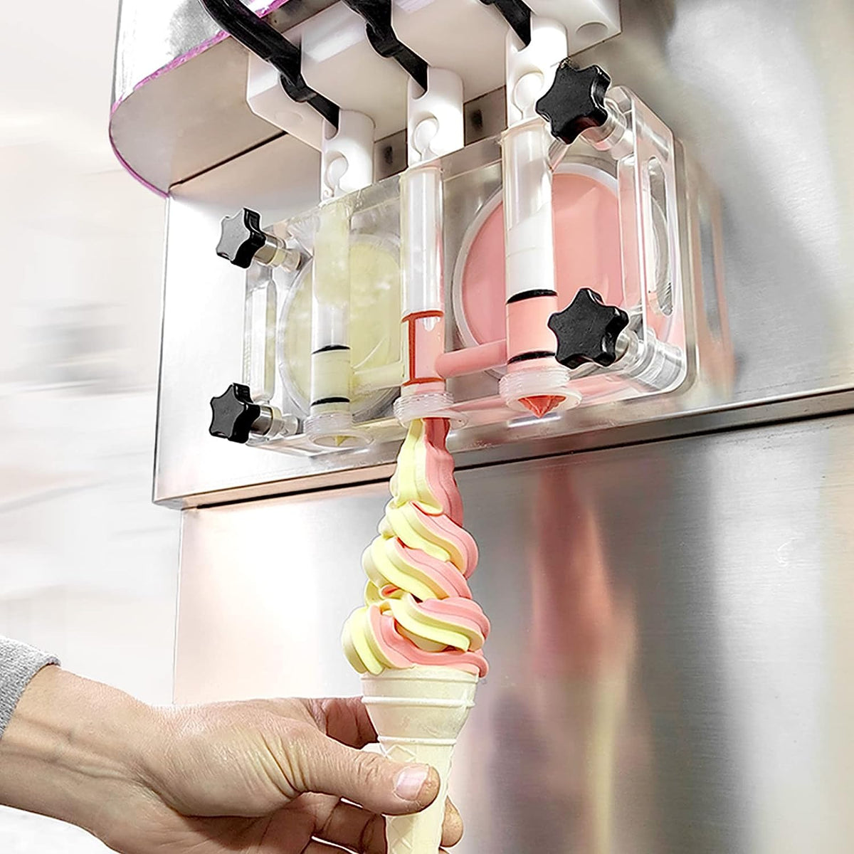 Soft Serve Ice Cream Machine Soft Serve Machine Ice Cream Machine, 3 Flavors, Countertop, Refrigerated