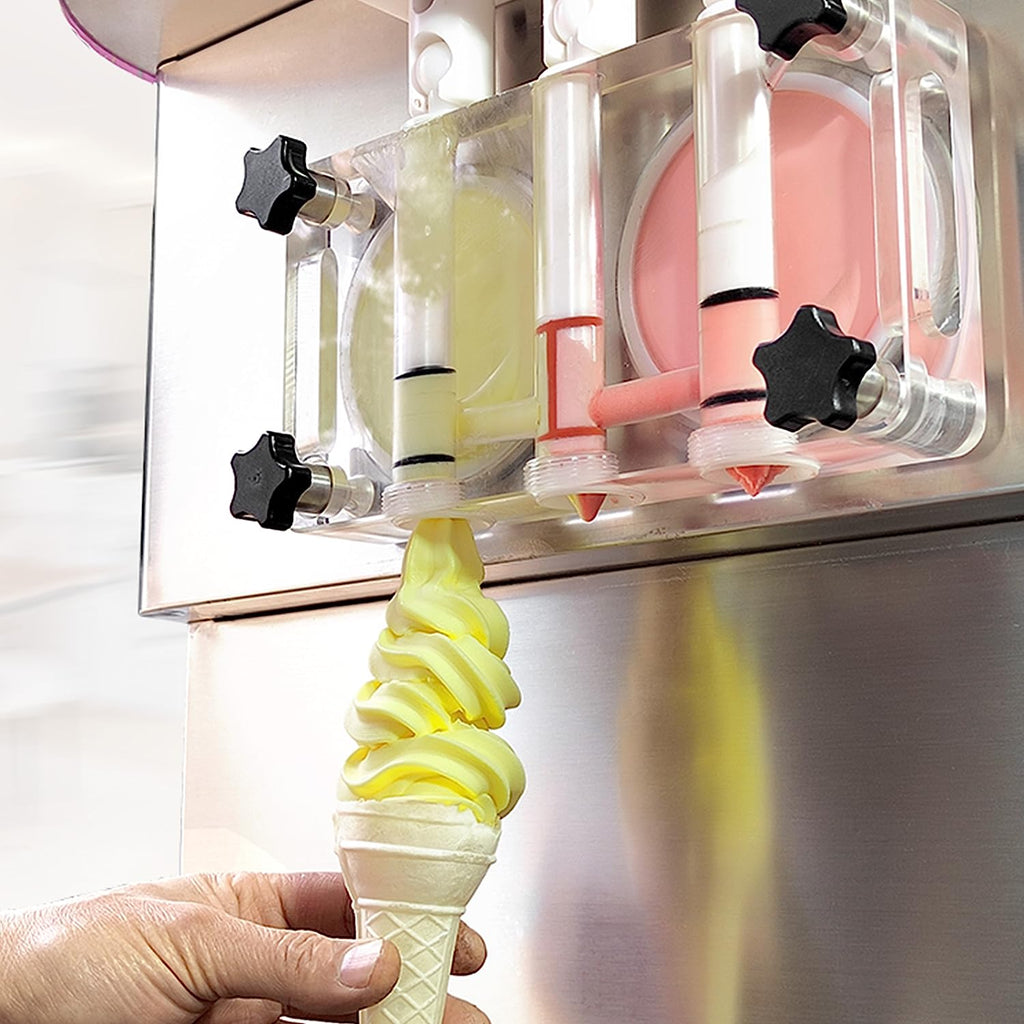 Soft Serve Ice Cream Machine Soft Serve Machine Frozen Yogurt Machine, 3 Flavors, ETL, Refrigerated