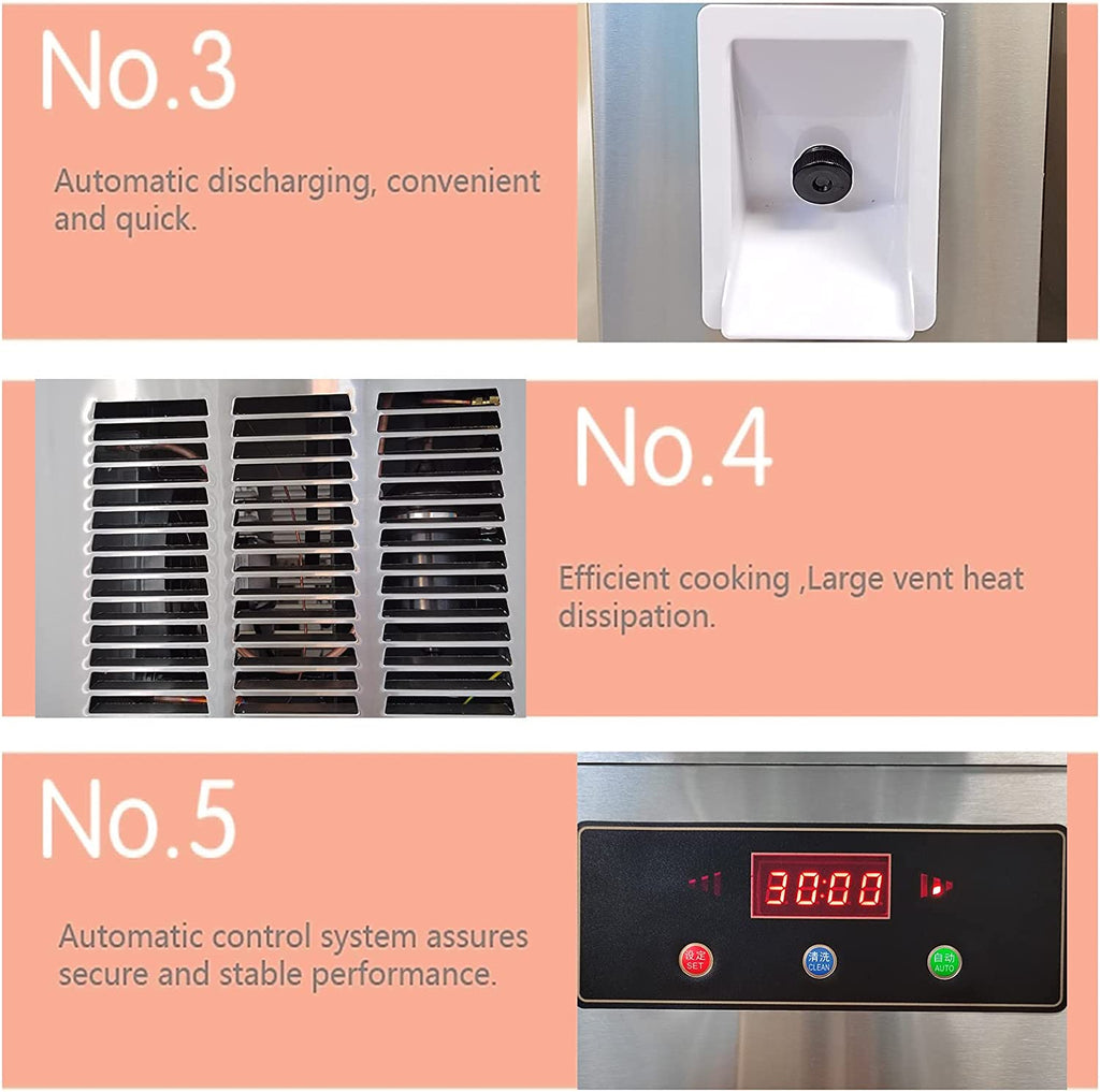 Desktop 6L Vertical Italian Hard Ice Cream Machine batch freezer Digital Control Sorbet Maker