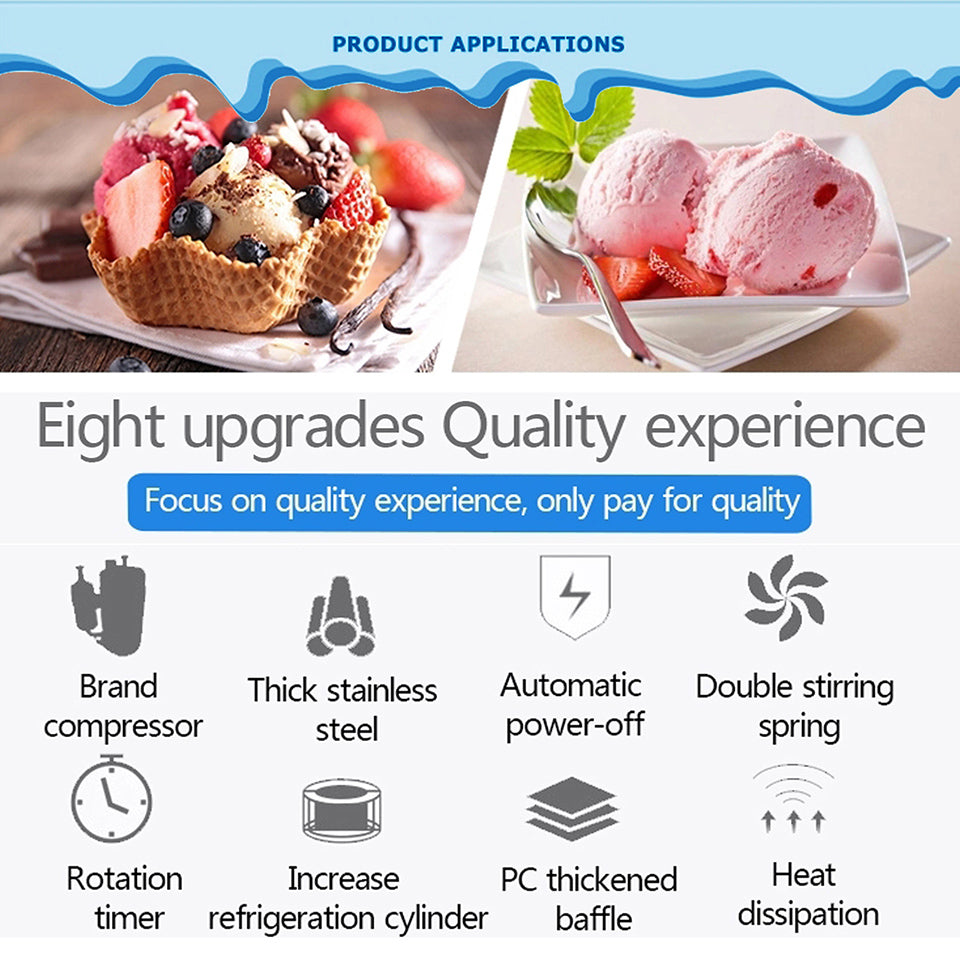 Gelato Machine Batch Freezer Hard Ice Cream Machine, 125 L H, ETL